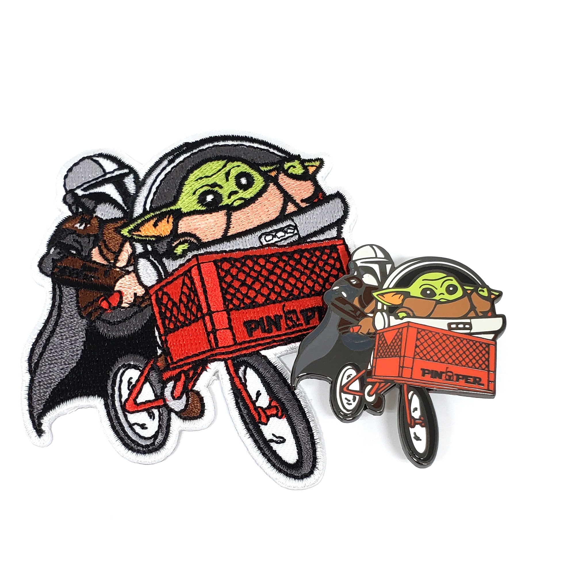 Mando and Child Ride in Sky Enamel Pin | Etsy