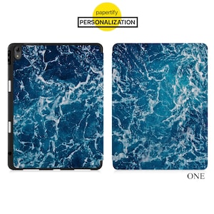 iPad slim lättviktsfodral inbyggt Apple Pen-hållare mjukt TPU-bakstycke för iPad Air Pro 13 11 M4 12.9 M4 10.9 10.2 9.7 mini hav strand