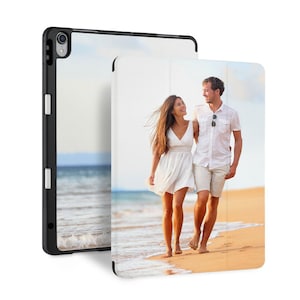 Étui pour iPad personnalisé avec vos propres images Étui mince avec porte-crayon pomme Coque arrière en TPU souple pour iPad 10,9 9,7 10,2 10,9 Pro 11 12,9 mini 6 image 1