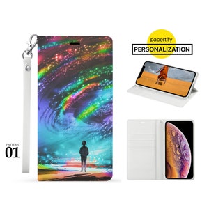 Capa de couro personalizada Samsung com alça para Samsung Galaxy S22+ Ultra S21+ 5G S21 Fe S20+ S23 Plus Ultra Fantasy