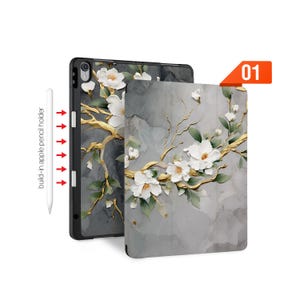iPad Slim Case Tri-Fold, kabelloses Laden & Apple Pencil Halter - Passend für iPad Pro 13/11 M4, Air M2, Mini, 12.9, 10.9, 10.2, 9.7