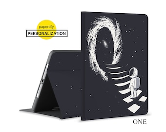 Étui folio pour iPad avec fonction veille/réveil automatique, porte-crayon Apple et support pour iPad 9e génération, 11, 10.9 Pro, 12.9, 10.2, 9.7 mini et 5 Astronaut