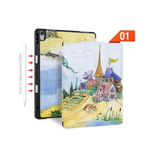 iPad Slim Case Tri-Fold, kabelloses Laden & Apple Pencil Halter - Passend für iPad Pro 13/11 M4, Air M2, Mini, 12.9, 10.9, 10.2, 9.7