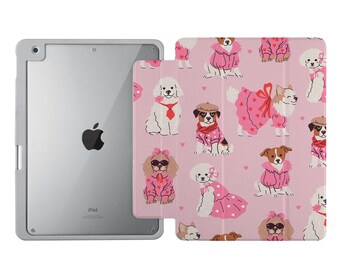 Case for iPad with Built-in Pencil Holder - Clear Back Cover for 2024 iPad Pro 13, 11, Air 13, 11, Pro 12.9, 11, 10.9, 10.2, 9.7, Mini 6 7