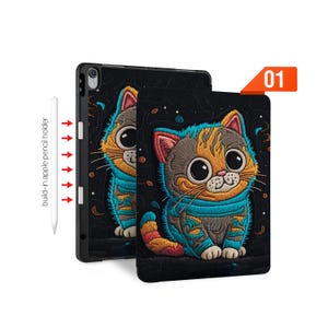 iPad Slim Case Tri-Fold, kabelloses Laden & Apple Pencil Halter - Passend für iPad Pro 13/11 M4, Air M2, Mini, 12.9, 10.9, 10.2, 9.7
