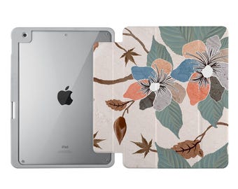 Case for iPad with Built-in Pencil Holder - Clear Back Cover for 2024 iPad Pro 13, 11, Air 13, 11, Pro 12.9, 11, 10.9, 10.2, 9.7, Mini 6 7