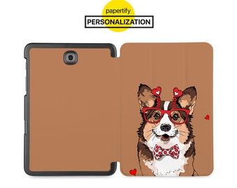 Personalised Leather samsung galaxy tab case cover for galaxy tab a9 s9 s8 ultra plus s7 fe s6 lite a9 a8 a7 puppy