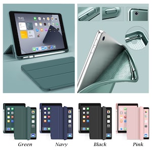 iPad slim lightweight case build-in apple pencil holder soft TPU back cover for iPad 10.9 10.2 9.7 Pro 11 Pro 12.9 mini 6 5 4 colorful plant 画像 8