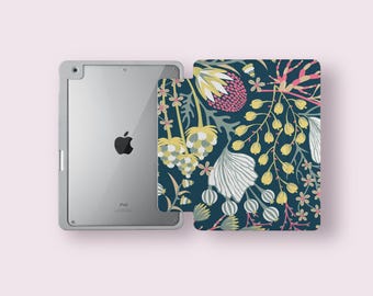 Personalized iPad Case with Built-in Pencil Holder - Clear Back Cover for iPad Pro 13, 11, Air 13, 11, Pro 12.9, 10.9, 10.2, 9.7, Mini 7 6