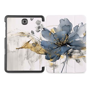 Samsung Tab Case - Custom Leather Galaxy Tab Cover for S10+, S10 Ultra, S9, S9+, S9 FE S8, S8 Ultra, S7, S6, A9, A8, A7, A7 Lite Flower