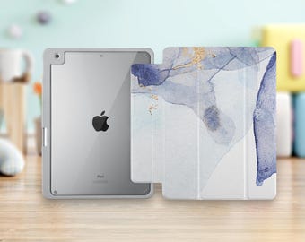 Case for iPad with Built-in Pencil Holder - Clear Back Cover for 2024 iPad Pro 13, 11, Air 13, 11, Pro 12.9, 11, 10.9, 10.2, 9.7, Mini 6 7