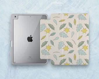 Personalized iPad Case with Built-in Pencil Holder - Clear Back Cover for iPad Pro 13, 11, Air 13, 11, Pro 12.9, 10.9, 10.2, 9.7, Mini 6 7