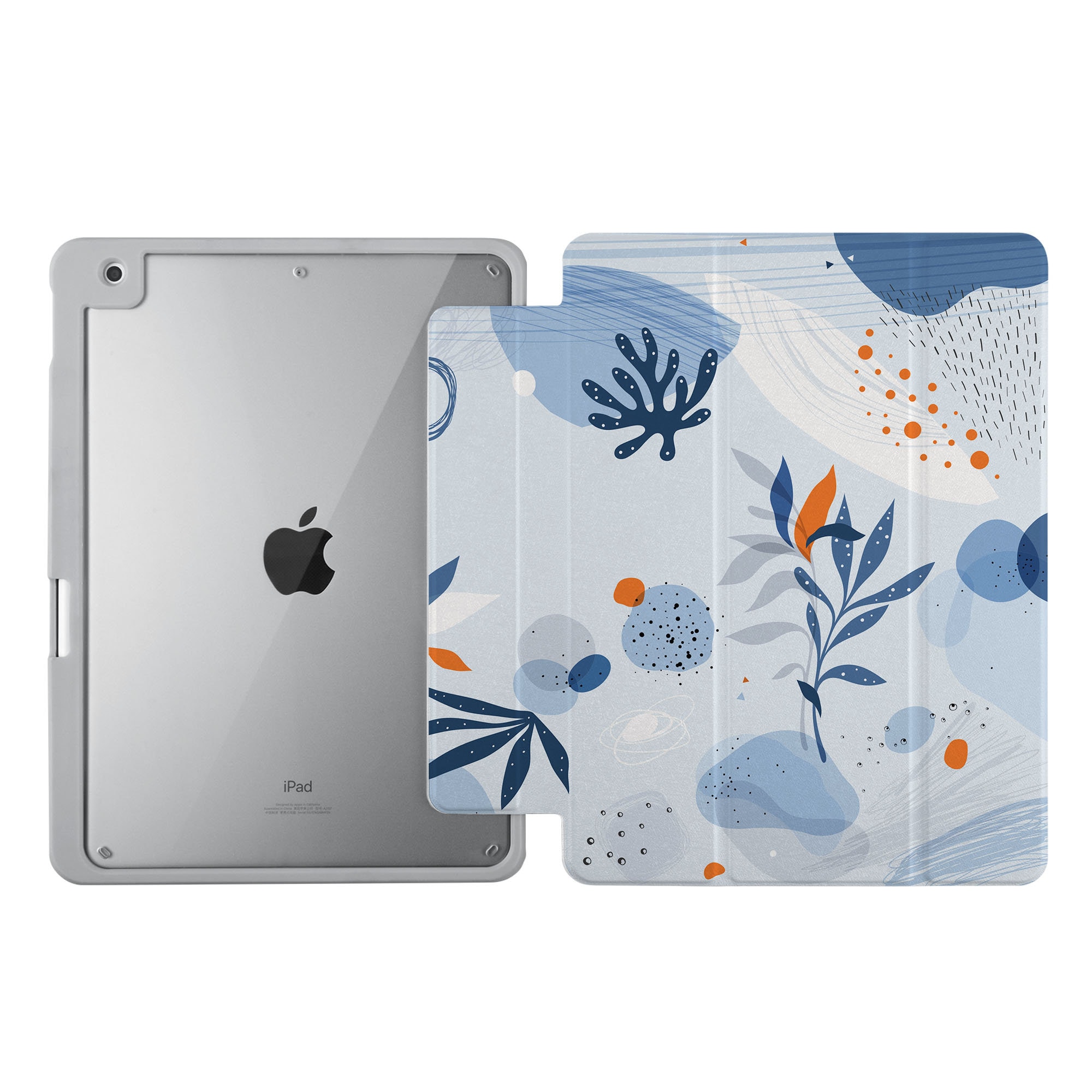 Case for iPad With Built-in Pencil Holder - Clear Back Cover for