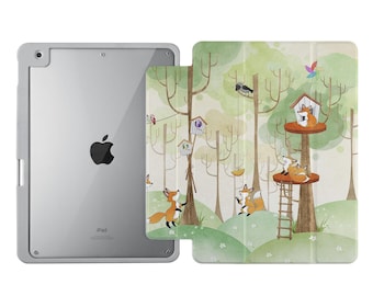 Case for iPad with Built-in Pencil Holder - Clear Back Cover for 2024 iPad Pro 13, 11, Air 13, 11, Pro 12.9, 11, 10.9, 10.2, 9.7, Mini 6 7