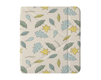 Sleep Case for Kobo - Personalized PU Leather Sleep Case with Built-In Stand for 2025 Kobo Clara 6" & Libra 7" Auto Wake/Sleep leaves