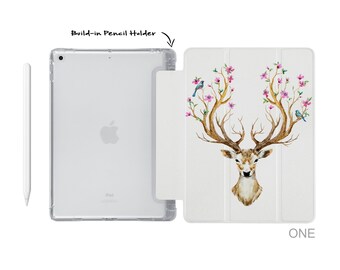iPad  soft TPU clear back smart cover with build-in apple pencil holder for 2023 Pro 11 Pro 12.9 mini 6 5 air 10.9 iPad 10.9 10.2 9.7