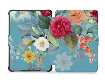 SleepCase for Kindle 12th Gen 6", Paperwhite 12th 7", Paperwhite 11th 6.8", Oasis,Scribe 10.2" & More - Built-In Handle Cover Blossom