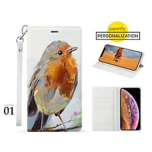 Funda de piel personalizada con correa para Samsung Galaxy S22+ Ultra S21+ 5G S21 Fe S20+ S23 Plus Ultra Animal Bird