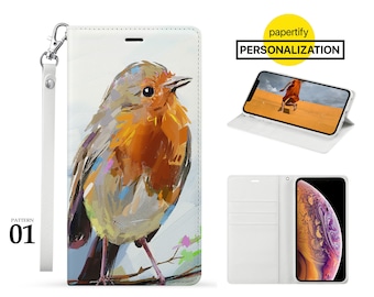 iPhone case 15 14 Personalised Photo Leather Wallet Case for  15 14 Pro 15 14 Plus iPhone 13 Pro Max 13 Mini iPhone 12 11 Xr Animal Bird