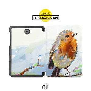 Samsung Tab Case - Custom Leather Galaxy Tab Cover for S10+, S10 Ultra, S9, S9+, S9 FE S8, S8 Ultra, S7, S6, A9, A8, A7, A7 Lite bird animal