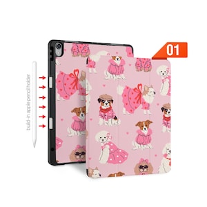 iPad Slim Case Tri-Fold, kabelloses Laden & Apple Pencil Halter - Passend für iPad Pro 13/11 M4, Air M2, Mini, 12.9, 10.9, 10.2, 9.7