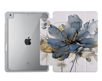 Case for iPad with Built-in Pencil Holder - Clear Back Cover for 2024 iPad Pro 13, 11, Air 13, 11, Pro 12.9, 11, 10.9, 10.2, 9.7, Mini 6 7
