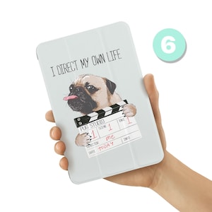 Samsung Galaxy Tablet Case - Custom Leather Galaxy Tab Cover for S10+, S10 Ultra, S9, S9+, S8, S8 Ultra, S7 FE, A9, A8, A7, S6 Dog Fun