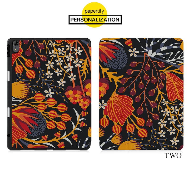 iPad étui léger et mince porte-crayon pomme intégré couverture arrière en TPU souple pour iPad 10.9 10.2 9.7 Pro 11 Pro 12.9 mini 6 5 4 plante colorée Two