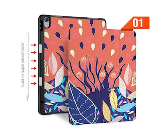 iPad slim lightweight case build-in apple pencil holder soft TPU back cover for iPad Air Pro 13 11 M4 12.9 M4 10.9 10.2 9.7 mini flower