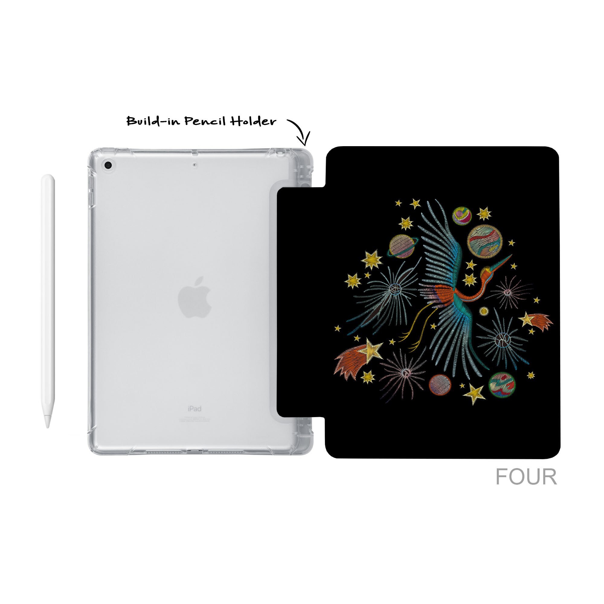 IPad ソフト TPU クリアバック スマートカバー、Apple Pencil ホルダー