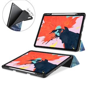 iPad slim lightweight case build-in apple pencil holder soft TPU back cover for iPad 10.9 10.2 9.7 Pro 11 Pro 12.9 mini 6 5 4 colorful plant image 9