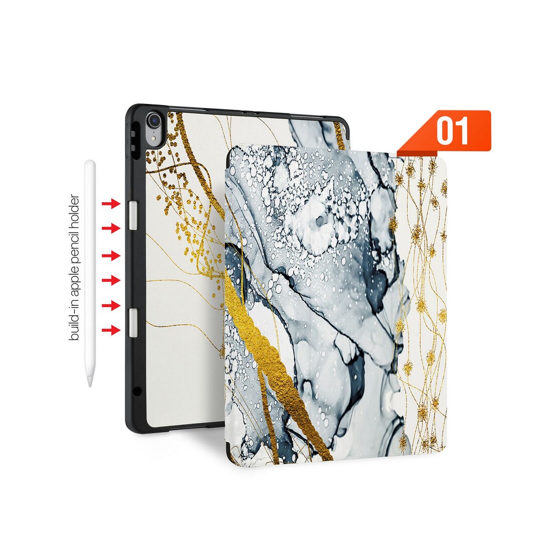 IPad Air 13 Inch & IPad Pro 12.9 Case - PU Leather Stand Cover With Pencil Holder & Hand Strap, Sunflower Green