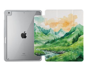 Case for iPad with Built-in Pencil Holder - Clear Back Cover for 2024 iPad Pro 13, 11, Air 13, 11, Pro 12.9, 11, 10.9, 10.2, 9.7, Mini 6 7