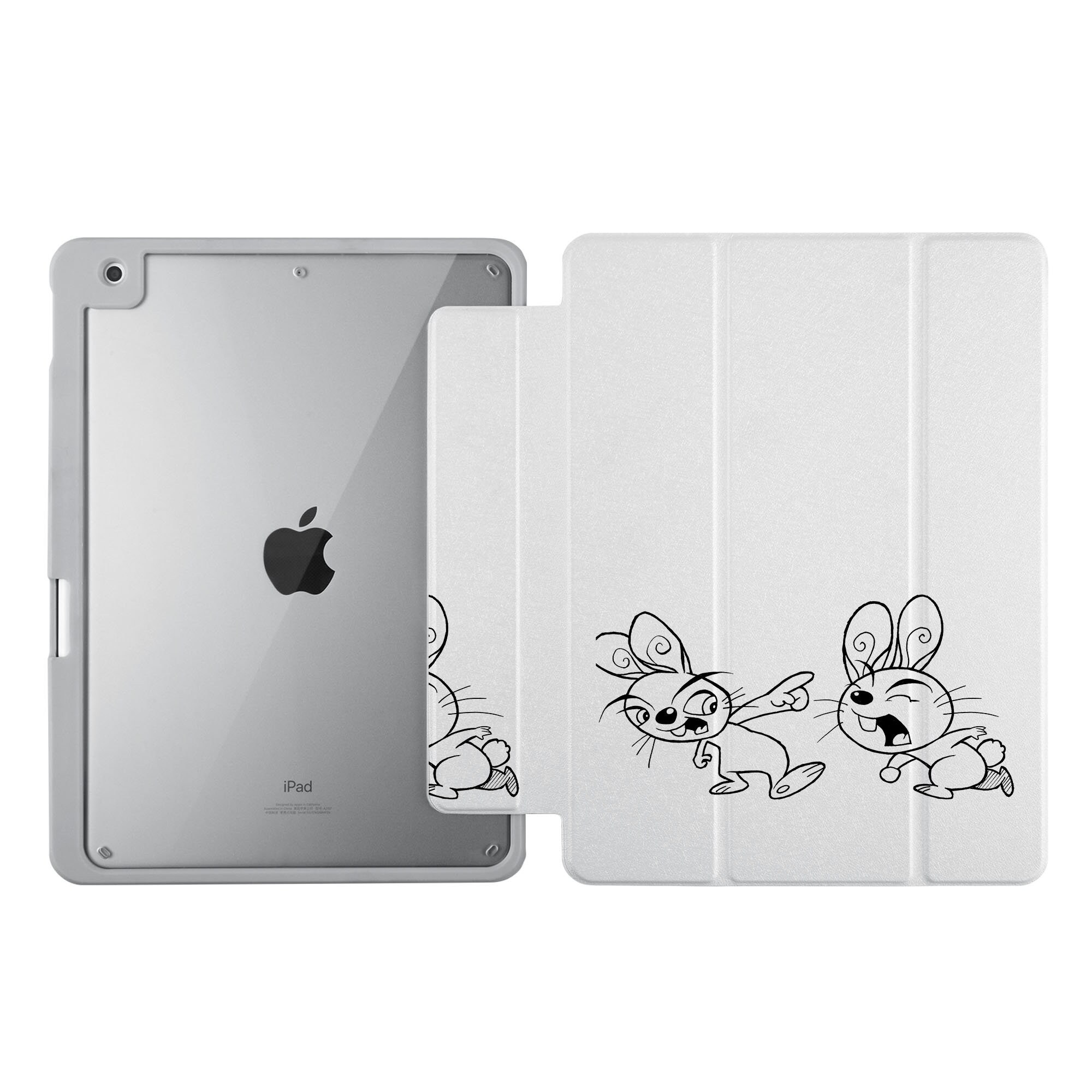 Case for iPad With Built-in Pencil Holder - Clear Back Cover for