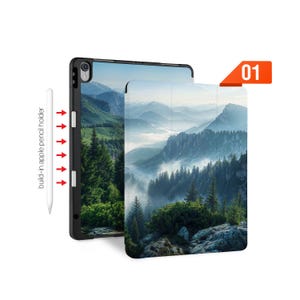 iPad Slim Case Tri-Fold, kabelloses Laden & Apple Pencil Halter - Passend für iPad Pro 13/11 M4, Air M2, Mini, 12.9, 10.9, 10.2, 9.7