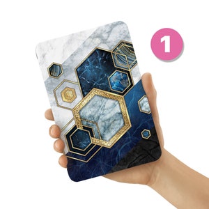 Samsung Galaxy Tablet Case - Custom Leather Galaxy Tab Cover for S10+, S10 Ultra, S9, S9+, S8, S8 Ultra, S7 FE, A9, A8, A7, S6 marble