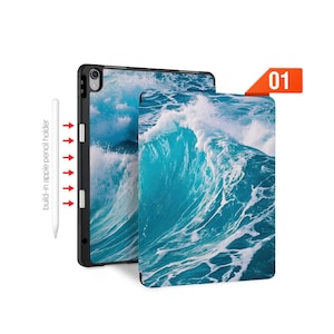 iPad Slim Case Tri-Fold, kabelloses Laden & Apple Pencil Halter - Passend für iPad Pro 13/11 M4, Air M2, Mini, 12.9, 10.9, 10.2, 9.7