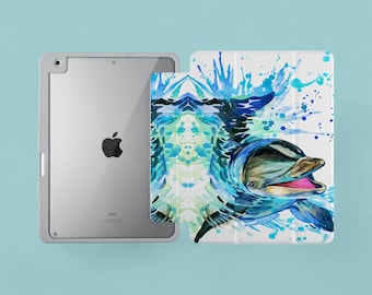 Slim iPad Case with Built-in Pencil Holder - Clear Back Cover for 2024 iPad Pro 13, 11, Air 13, 11, Pro 12.9, 11, 10.9, 10.2, 9.7, Mini 6 7