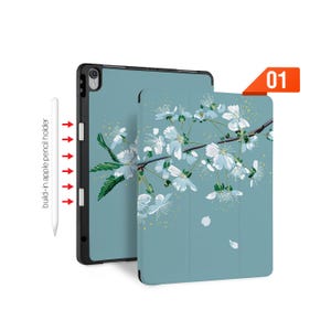 iPad Slim Case Tri-Fold, kabelloses Laden & Apple Pencil Halter - Passend für iPad Pro 13/11 M4, Air M2, Mini, 12.9, 10.9, 10.2, 9.7