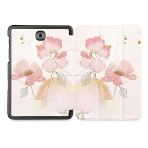 Samsung Galaxy Tab Case SamsungFor S10+, S10 Ultra, S9, S9+, S9 Ultra, S9 FE, S8 Ultra, S7, S7 FE, A9, A9+, A8, A7 Lite S6 Pink Flower