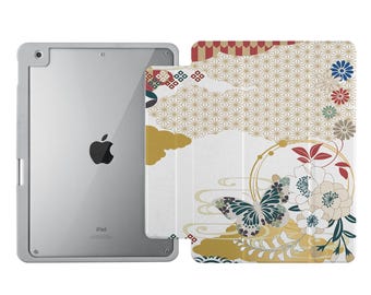 Case for iPad with Built-in Pencil Holder - Clear Back Cover for 2024 iPad Pro 13, 11, Air 13, 11, Pro 12.9, 11, 10.9, 10.2, 9.7, Mini 6