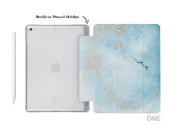 iPad weiches TPU Smart Cover mit integriertem Apple Pencil Halter für 2023 Pro 11 Pro 12.9 mini 6 5 air 10.9 iPad 10.9 10.2 9.7 Marble