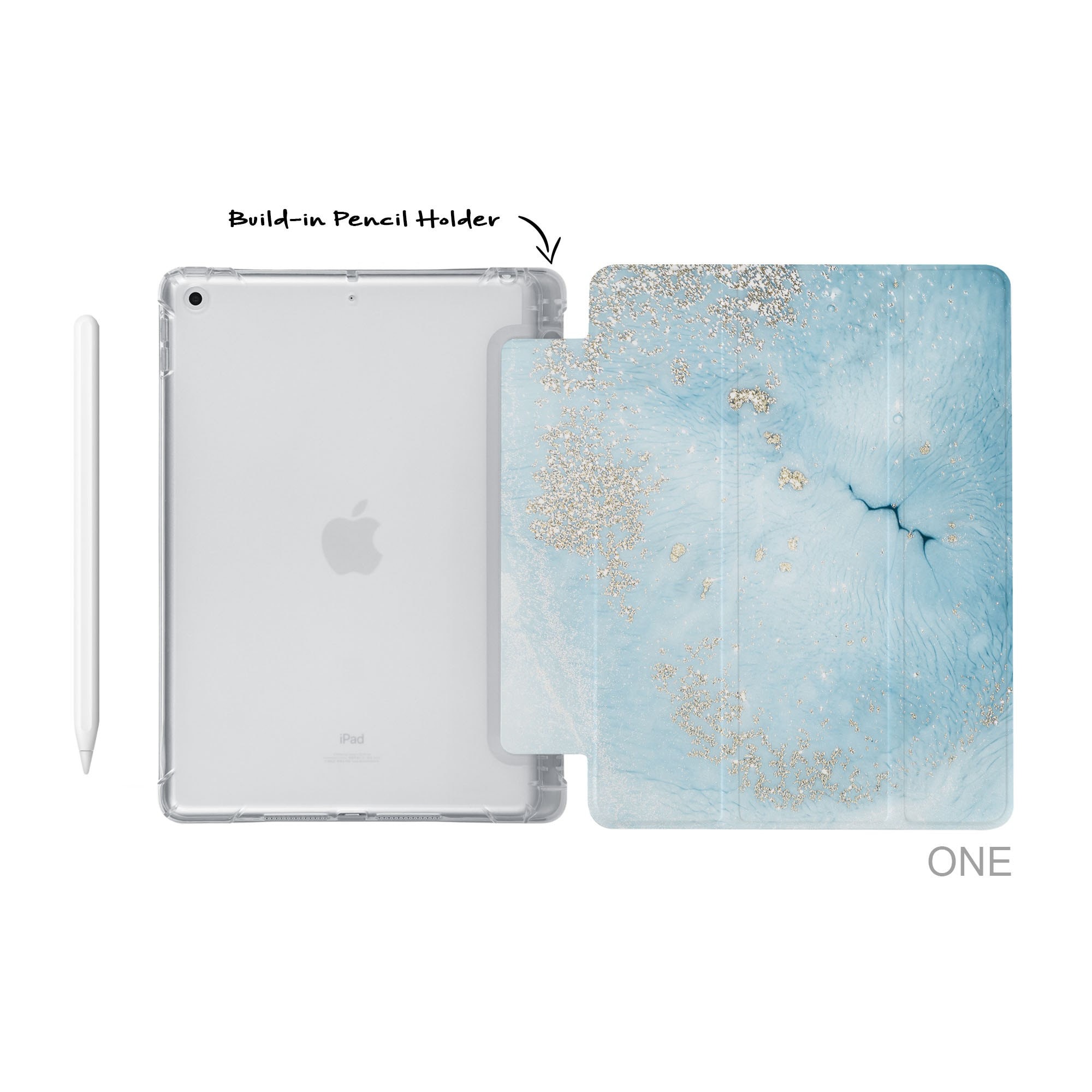 IPad Soft TPU Clear Back Smart Cover With Build-in Apple