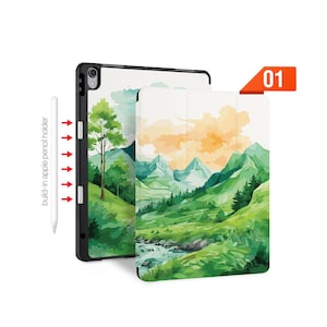 iPad Slim Case Tri-Fold, kabelloses Laden & Apple Pencil Halter - Passend für iPad Pro 13/11 M4, Air M2, Mini, 12.9, 10.9, 10.2, 9.7