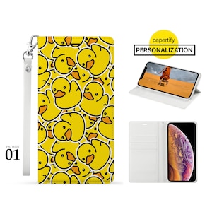 Personalisierte Foto Leder Brieftasche Fall für iPhone 15 14 Pro Max 15 14 Pro 15 14 Plus iPhone 13 Pro Max 13 Mini iPhone 12 11 Xr Gelbe Ente