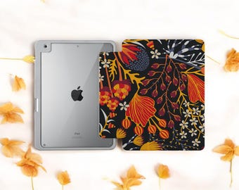 Personalized iPad Case with Built-in Pencil Holder - Clear Back Cover for iPad Pro 13, 11, Air 13, 11, Pro 12.9, 10.9, 10.2, 9.7, Mini 6 7