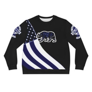 California Bear Flag Blue Lightweight Sweatshirt
