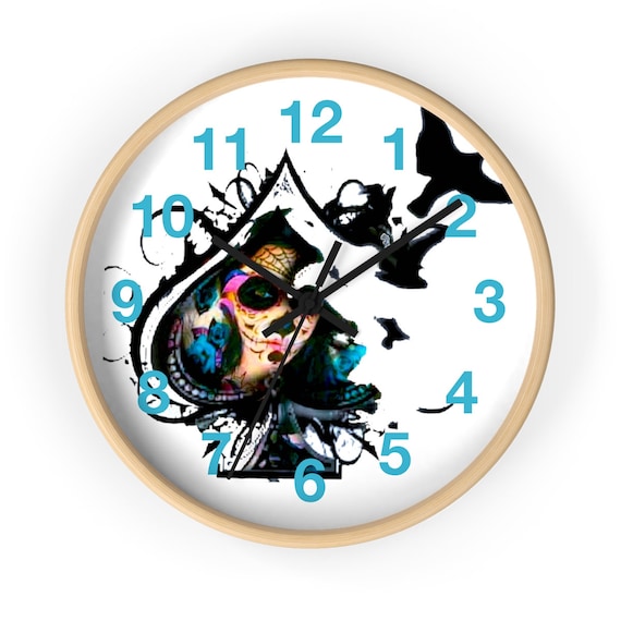 Clocks Home & Living KonvictKitty Designs Jaded and Spaded Wall clock