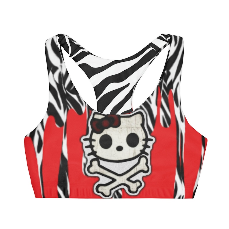Red Zebra Paint Drip Hello Kitty Girls' Double Lined Etsy