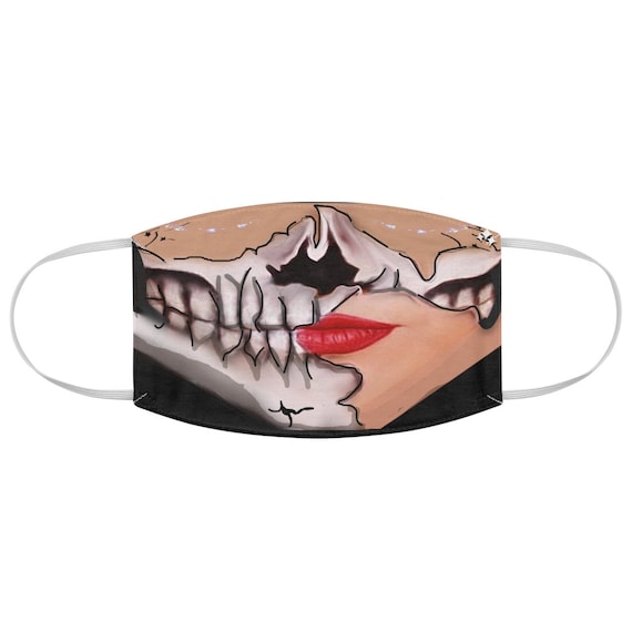 Half Skull Half Woman Face Mask Etsy